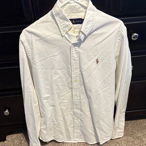 Polo by Ralph Lauren Men's White Button-Down Shirt with Pony Logo
